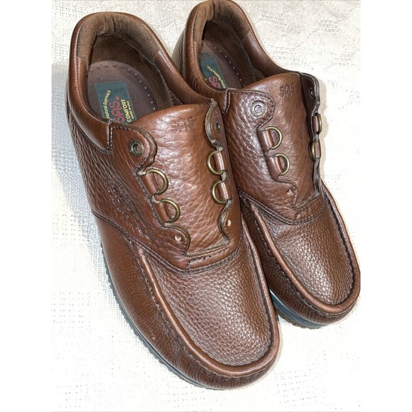 SAS Tripad Men’s Comfort Shoes Size 12.5 W Brown Leather Casual Work No Laces - Picture 1 of 12
